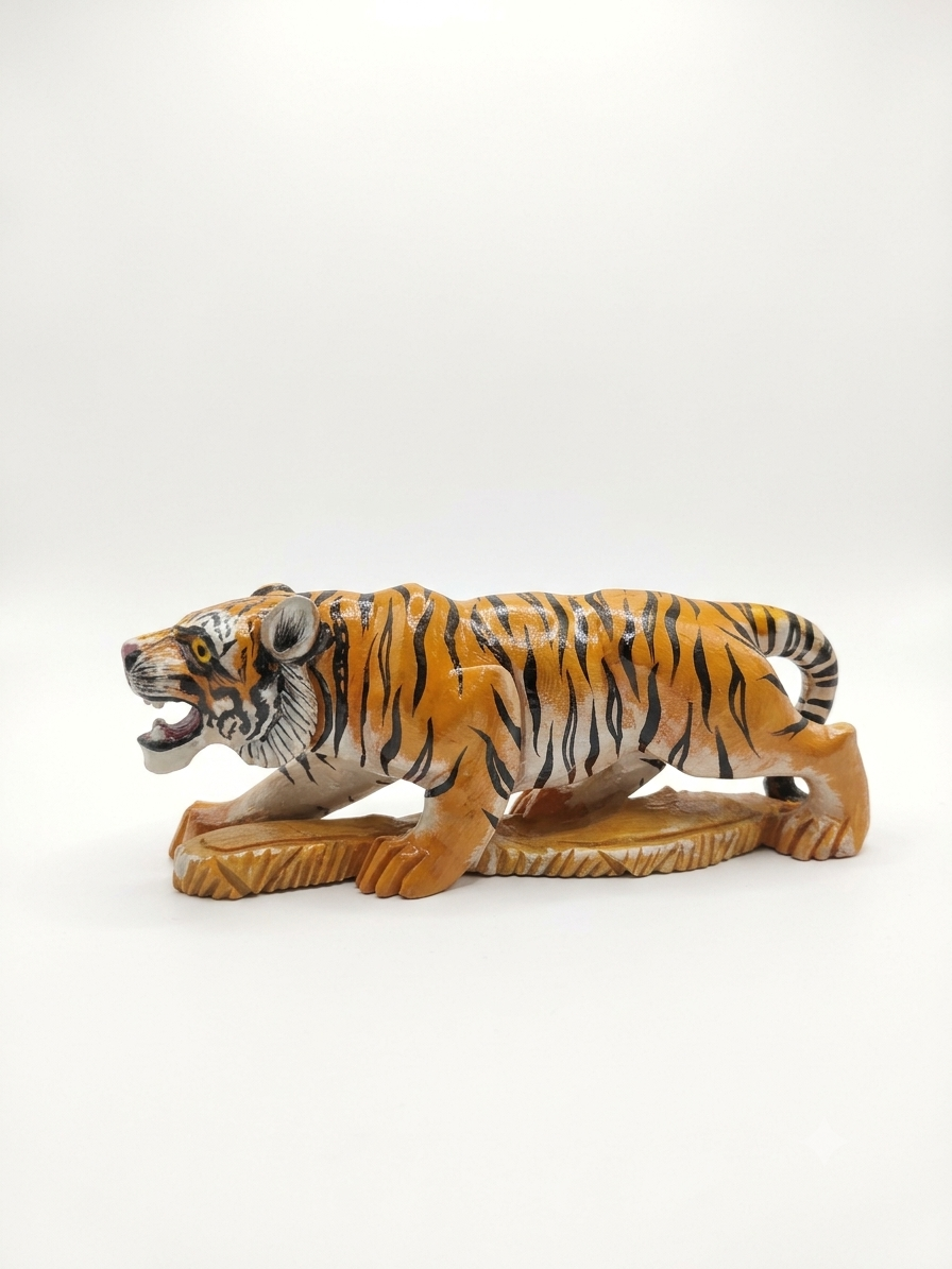 Schönes Holzgemälde mit Tiger