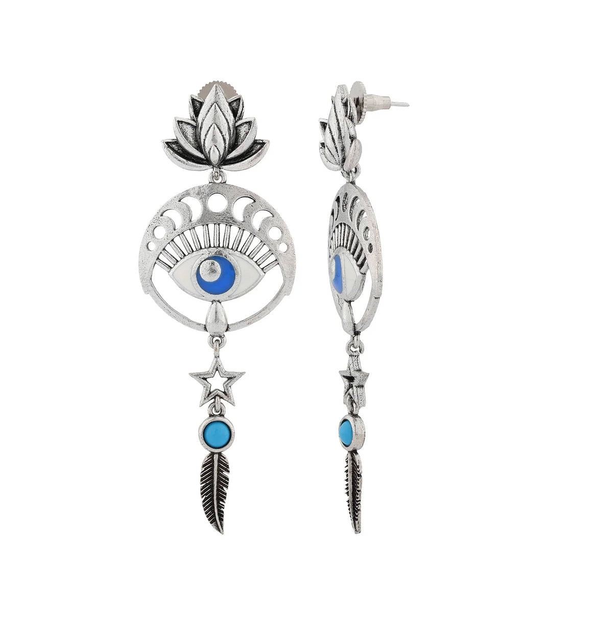 Boho Tribe Bohemian Phases oxidierte Ohrringe für Damen