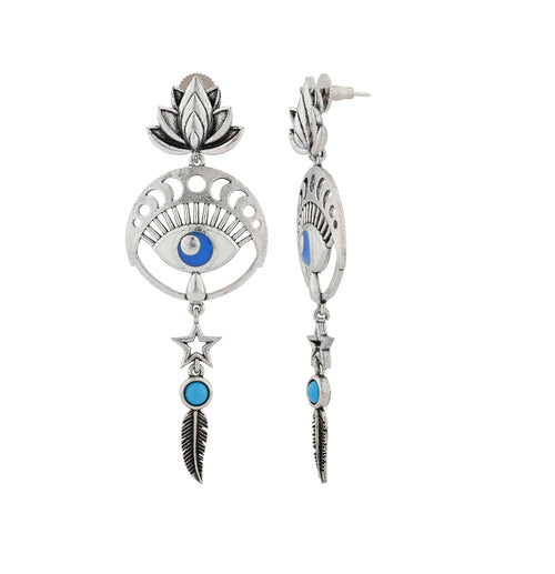 Boho Tribe Bohemian Phases oxidierte Ohrringe für Damen