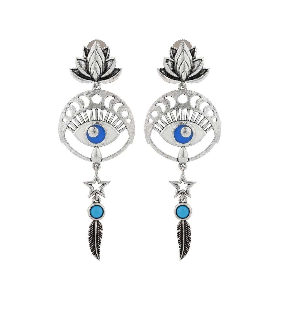 Boho Tribe Bohemian Phases oxidierte Ohrringe für Damen