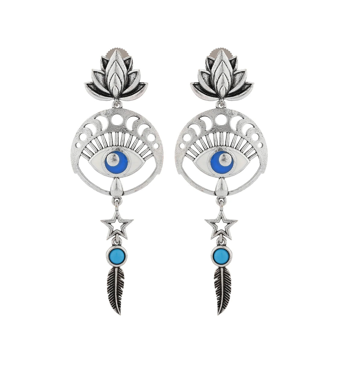 Boho Tribe Bohemian Phases oxidierte Ohrringe für Damen